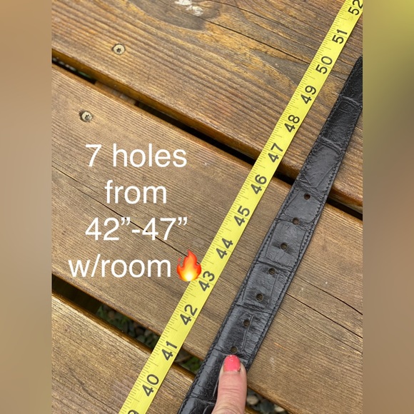 Mens Burberry Croco Embossed NEW Leather Belt🔥Vintage Brass Buckle🔥 - Picture 12 of 16